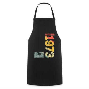 Vintage Retro 72 1972 Classique - Tablier de cuisine - noir - Devant - AI Model Male 185 dark (185cm)