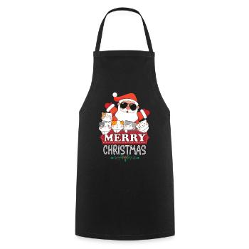 Merry Christmas - Kochschürze - Schwarz - Vorne - AI Model Male 185 dark (185cm)