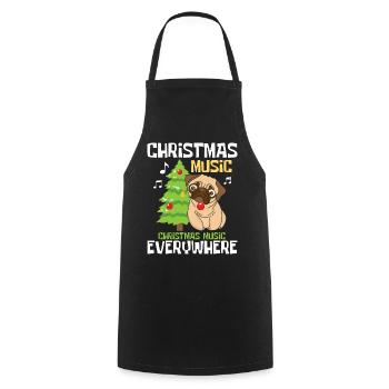 Christmas Music Everywhere - Cooking Apron - black - Front - AI Model Male 185 dark (185cm)