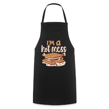 Campfire Indulgence - For the SMORES lovers - Cooking Apron - black - Front - AI Model Male 185 dark (185cm)