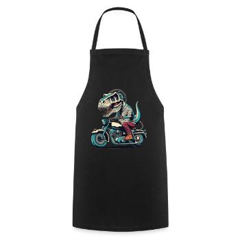T-Rex Biker - Une balade primitive - Tablier de cuisine - noir - Devant - AI Model Male 185 dark (185cm)