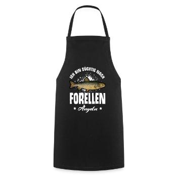 Forellen Angeln - Kochschürze - Schwarz - Vorne - AI Model Male 185 dark (185cm)