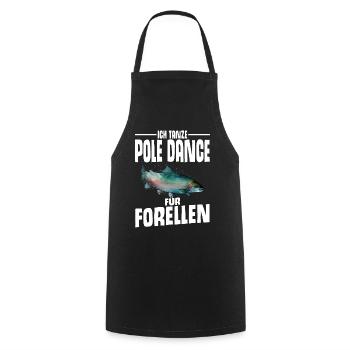 Forellen Angeln - Kochschürze - Schwarz - Vorne - AI Model Male 185 dark (185cm)