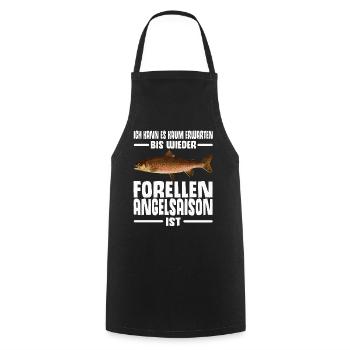 Forellen Angeln - Kochschürze - Schwarz - Vorne - AI Model Male 185 dark (185cm)