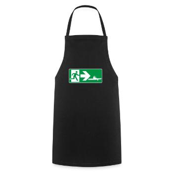 Notausgang Kajak - Kochschürze - Schwarz - Vorne - AI Model Male 185 dark (185cm)
