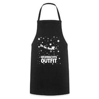 Weihnachts Outfit Weihnachtsmann Rentier - Kochschürze - Schwarz - Vorne - AI Model Male 185 dark (185cm)