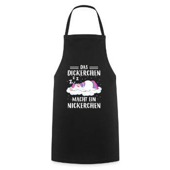 Dickerchen macht Nickerchen Einhorn - Kochschürze - Schwarz - Vorne - AI Model Male 185 dark (185cm)