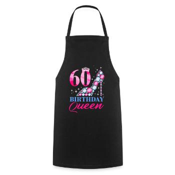 60 Birthday Queen - Cooking Apron - black - Front - AI Model Male 185 dark (185cm)
