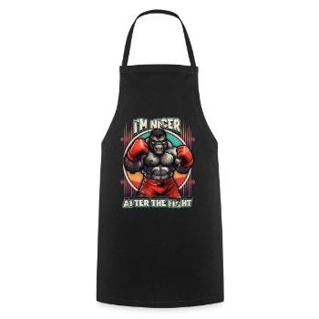 Drôle de gorille, singe comme boxeur, dicton de boxe - Tablier de cuisine - noir - Devant - AI Model Male 185 dark (185cm)