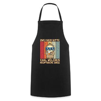 Zwei Bier bitte Hauptsache Groß - Kochschürze - Schwarz - Vorne - AI Model Male 185 dark (185cm)
