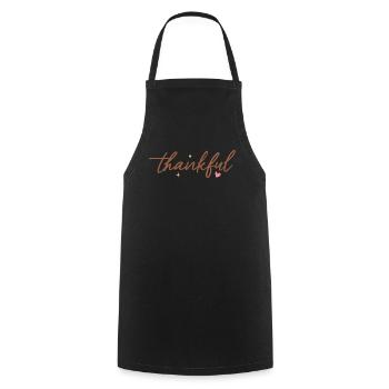 Retro Thankful - Pèlerin de dinde Rétro Thanksgiving - Tablier de cuisine - noir - Devant - AI Model Male 185 dark (185cm)