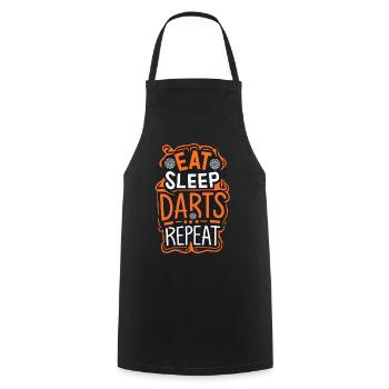 Dart Spruch Eat Sleep Darts Repeat - Kochschürze - Schwarz - Vorne - AI Model Male 185 dark (185cm)