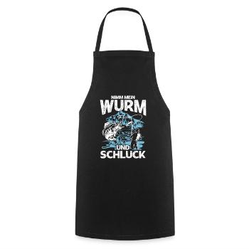 Nimm Mein Wurm Und Schluck - Kochschürze - Schwarz - Vorne - AI Model Male 185 dark (185cm)
