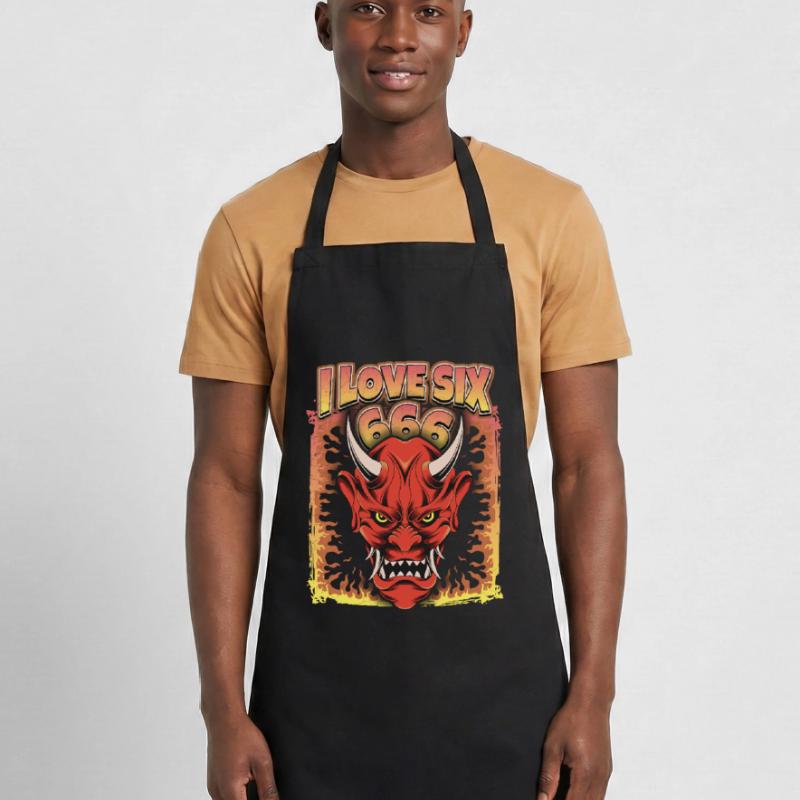 Devil-Devil, Satan Saying 666 Cooking Apron