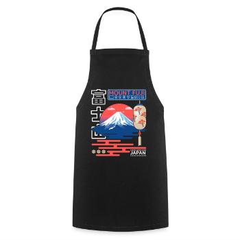 Japanischer Berg Fujiyama, Mount Fuji, Retro Japan - Kochschürze - Schwarz - Vorne - AI Model Male 185 dark (185cm)
