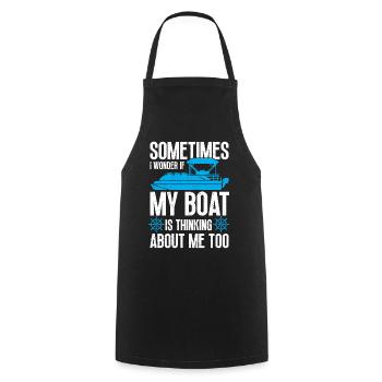 Bateau Ponton Bateau Capitaine de Bateau - Tablier de cuisine - noir - Devant - AI Model Male 185 dark (185cm)