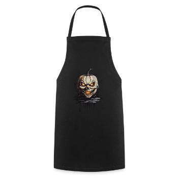 Spooky Monster Pumpkin Halloween Midnight Design - Cooking Apron - black - Front - AI Model Male 185 dark (185cm)