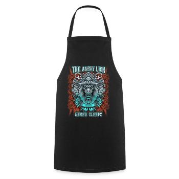 Lion Saying, Mythological Lion, Lion Head - Cooking Apron - black - Front - AI Model Male 185 dark (185cm)