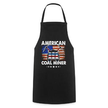 American Coal Miner - Kochschürze - Schwarz - Vorne - AI Model Male 185 dark (185cm)