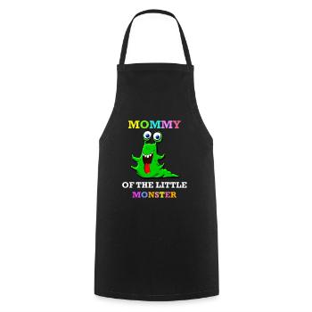 Mère Maman Maman d’anniversaire garçon fille monstre - Tablier de cuisine - noir - Devant - AI Model Male 185 dark (185cm)