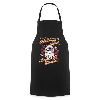 Wütende Katze Xmas Sarkastisch Lustige Katze Meme - Kochschürze - Schwarz - Vorne - AI Model Male 185 dark (185cm)