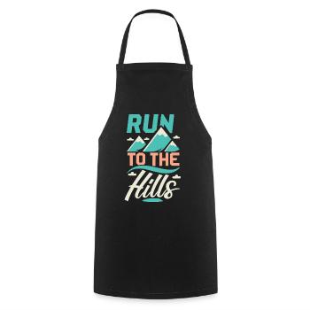 Run to the Hills Saying Runner Runner Jogger - Cooking Apron - black - Front - AI Model Male 185 dark (185cm)