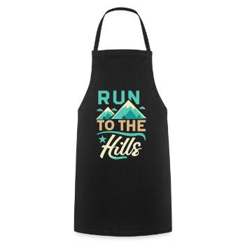 Run to the Hills Läufer Runner Jogger - Cooking Apron - black - Front - AI Model Male 185 dark (185cm)