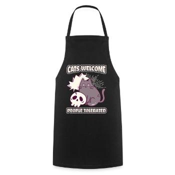 Chat De Dessin Animé Chats Accueillir Les Gens Tolérés Dire - Tablier de cuisine - noir - Devant - AI Model Male 185 dark (185cm)
