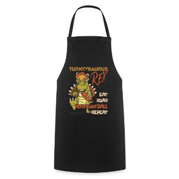 Les enfants drôle Turkeysaurus Rex Dab Dinde Dino - Tablier de cuisine - noir - Devant - AI Model Male 185 dark (185cm)
