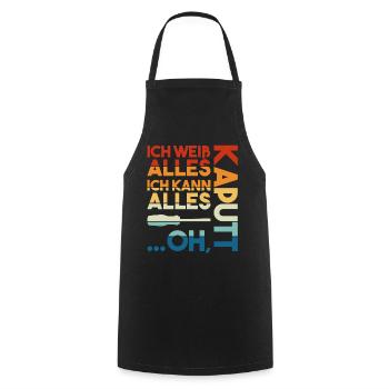 Lustige Handwerker Sprüche Retro Schrauber - Kochschürze - Schwarz - Vorne - AI Model Male 185 dark (185cm)