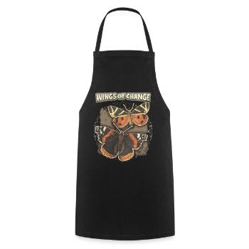 Vintage Butterfly Butterfly Butterfly Saying - Cooking Apron - black - Front - AI Model Male 185 dark (185cm)