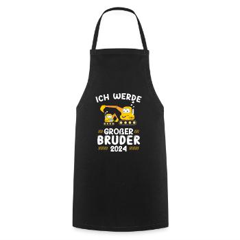 Ich Werde Großer Bruder 2024 Bagger - Kochschürze - Schwarz - Vorne - AI Model Male 185 dark (185cm)