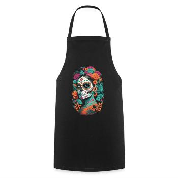 Fiesta del Día de los Muertos - La Catrina - Cooking Apron - black - Front - AI Model Male 185 dark (185cm)