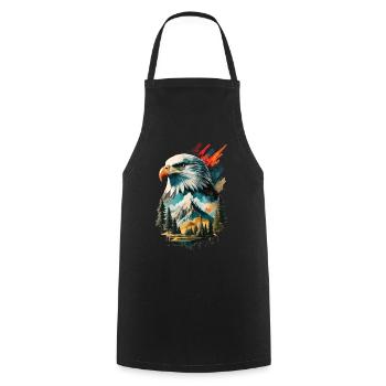 The Freedom of the Sky: Eagles and Mountain Landscape - Cooking Apron - black - Front - AI Model Male 185 dark (185cm)