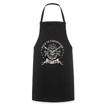 1984 Birthday Aged to perfection Rock Hard - Cooking Apron - black - Front - AI Model Male 185 dark (185cm)