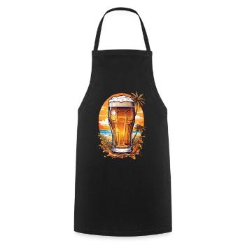 Vacances de bière au paradis Beer Lover Design - Tablier de cuisine - noir - Devant - AI Model Male 185 dark (185cm)