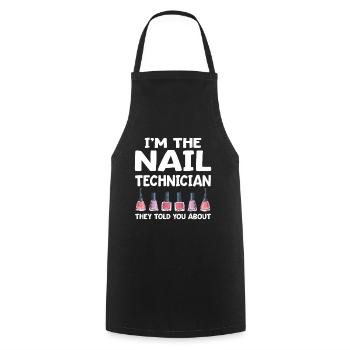 Nageltechniker Nagelstudio Nail Tech - Kochschürze - Schwarz - Vorne - AI Model Male 185 dark (185cm)
