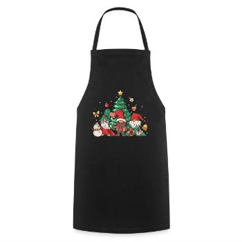 Noël des gnomies - Tablier de cuisine - noir - Devant - AI Model Male 185 dark (185cm)
