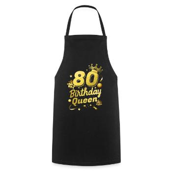 Birthday Queen 80 - Cooking Apron - black - Front - AI Model Male 185 dark (185cm)