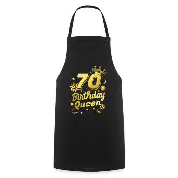 Birthday Queen 70 - Cooking Apron - black - Front - AI Model Male 185 dark (185cm)