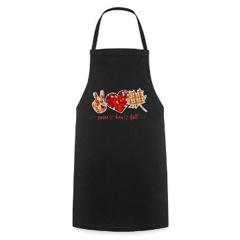PAIX, AMOUR, AUTOMNE, ACTION DE GRÂCES - Tablier de cuisine - noir - Devant - AI Model Male 185 dark (185cm)
