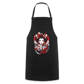 Japon Art Anime Geisha Streetwear Design - Tablier de cuisine - noir - Devant - AI Model Male 185 dark (185cm)