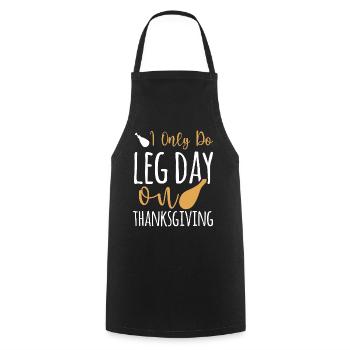 Happy Leg Day - Lustiger Thanksgiving Truthahn - Kochschürze - Schwarz - Vorne - AI Model Male 185 dark (185cm)