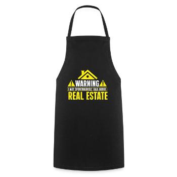 Cadeau d’agent immobilier pour agent immobilier - Tablier de cuisine - noir - Devant - AI Model Male 185 dark (185cm)
