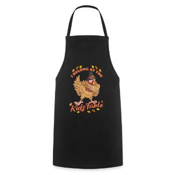 I Belong At The Kids Table - Dabbing Turkey - Cooking Apron - black - Front - AI Model Male 185 dark (185cm)