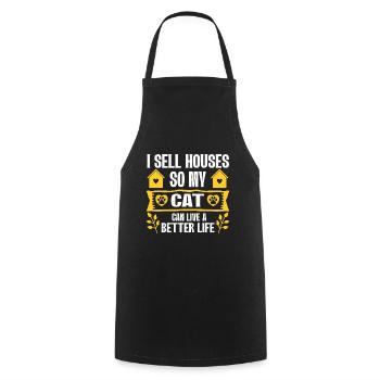 Cadeau d’agent immobilier pour agent immobilier - Tablier de cuisine - noir - Devant - AI Model Male 185 dark (185cm)