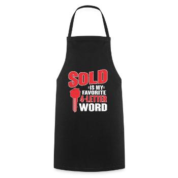 Cadeau d’agent immobilier pour agent immobilier - Tablier de cuisine - noir - Devant - AI Model Male 185 dark (185cm)