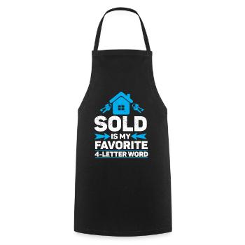 Cadeau d’agent immobilier pour agent immobilier - Tablier de cuisine - noir - Devant - AI Model Male 185 dark (185cm)