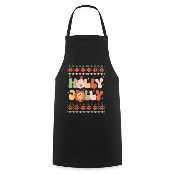 Holly Jolly Christmas - Holidays Ugly Christmas - Cooking Apron - black - Front - AI Model Male 185 dark (185cm)