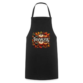 Thankful Fall - Thanksgiving Turkey Time Kids - Cooking Apron - black - Front - AI Model Male 185 dark (185cm)